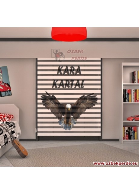 Kara Kartal Zebra Perdesi
